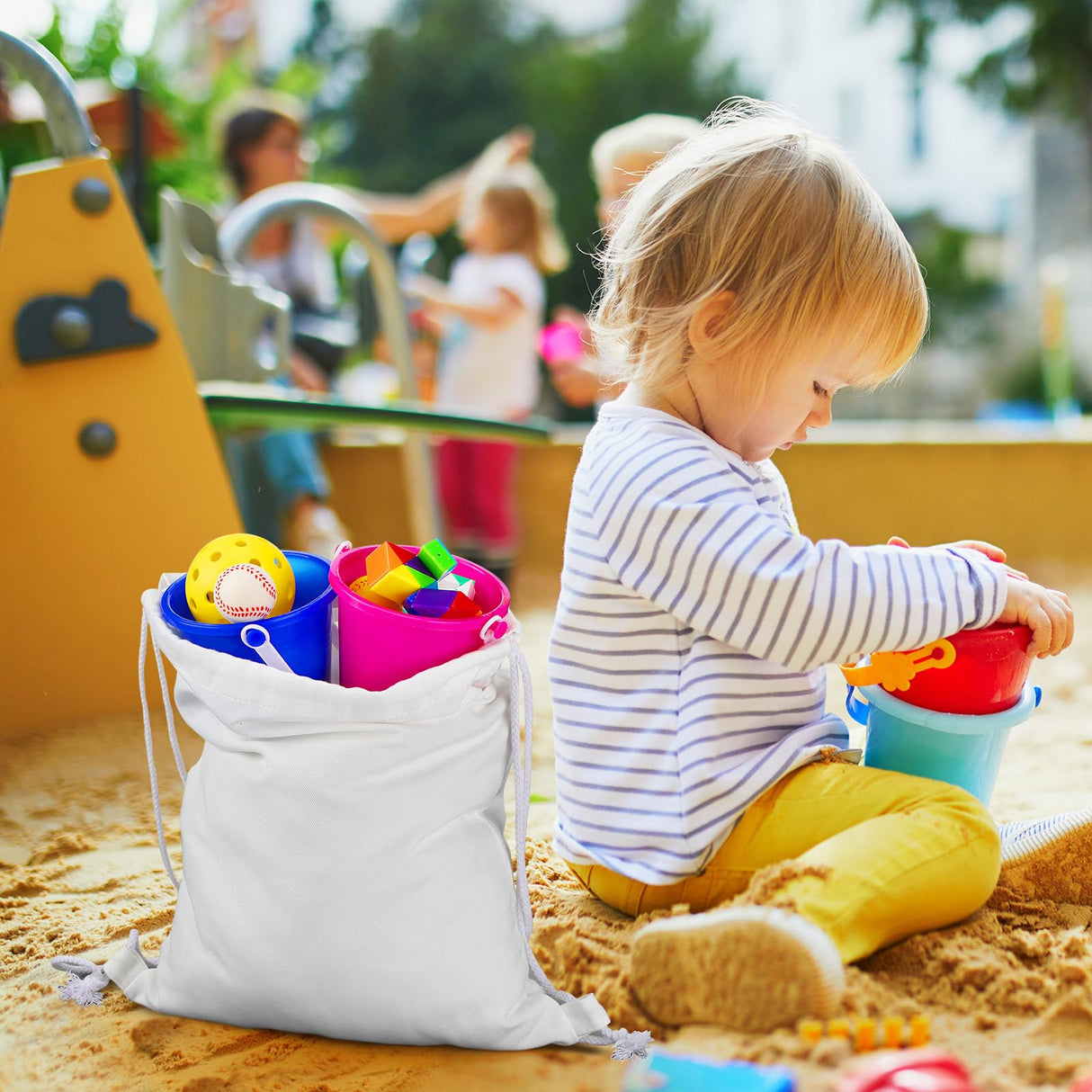 Sweetude 30 Pack Sublimation Drawstring Bags Bulk Polyester Drawstring Bag Blank String Backpack Bag Gym Sack Sport Backpacks for Women Men DIY Crafts Shopping Storage, 16.5" L x 12.6" W, White Sweetude