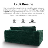 LIKIMIO 71" Loveseat Sofa in a Box - Plush Corduroy Deep Seat Couch, No Assembly Required, Space-Saving Design for Compact Living Room, Apartment, Home Office, Green LIKIMIO