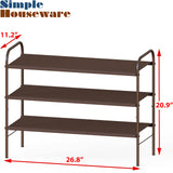 Simple Houseware 3-Tier Shoe Rack Storage Organizer, Bronze Simple Houseware