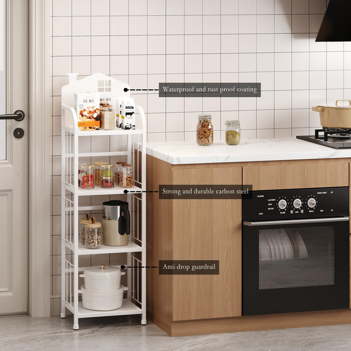 CICUFY Kids Book Shelf, 4-Tier Small Bookcase White Metal Bookshelf Modern Narrow Ladder Shelf Standing Display Shelves Storage Shelving Unit for Bedroom,Office,Living Room,Bathroom CICUFY