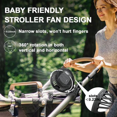 Portable Fan with Remote Control & Timer & LED Lights, 60hrs 12000mAh USB Rechargeable Battery Fan Could Clamp/Hanging/Stand Up, Small Clip on Fan for Baby Stroller, Bed, Desk, Camping Tent, Travel OUTERFAN