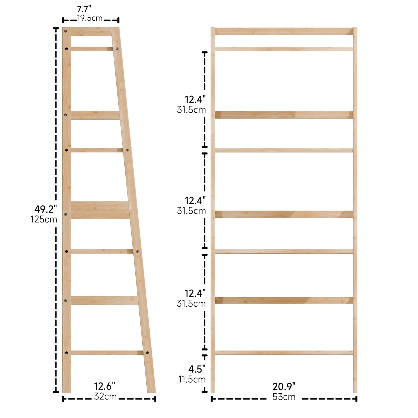 HITNET Bamboo 4-Tier Ladder Shelf - Versatile Storage & Display Rack for Home & Office - WoodArtSupply