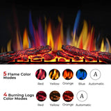 R.W.FLAME 39" Electric Fireplace Insert,Freestanding & Recessed Electric Stove Heater,Touch Screen,Remote Control,750W-1500W with Timer,Colorful Flame Option (39''X27'') R.W.FLAME