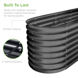 Best Choice Products 8x2x2ft Metal Raised Garden Bed, Oval Outdoor Deep Root Planter Box for Vegetables, Herbs w/ 4 Support Bars, 215 Gal Capacity - Charcoal Best Choice Products