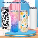 UIRZOTN 8 Pack 20 OZ Sublimation Tumbler Blanks Skinny Straight in Bulk, Stainless Steel Insulated Sublimation Tumbler with Polymer Coating for Heat Transfer, With Lid, Straw, ribbon, Gift Box UIRZOTN