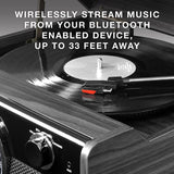 Victrola Metropolitan Mid Century 4-in-1 Bluetooth Record Player & Multimedia Center with Built-in Speakers - 3-Speed Turntable, AM/FM Radio, Wireless Music Streaming | Grey Victrola