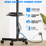 Rfiver Mobile TV Cart with Power Outlet, Rolling TV Stand for 23-60 Inch LCD LED OLED Flat Panel Curved Screen TVs up to 88 lbs, Height Adjustable Portable TV Stand with Wheels, Max VESA 400x400mm Rfiver