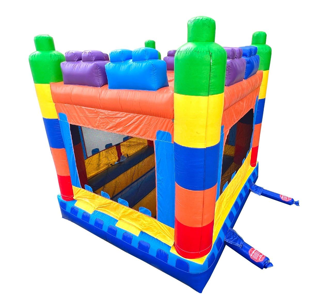 Crossover Building Blocks Inflatable Bounce House, Bouncy Jump Castle for Kids and Toddlers, Outdoor Birthday Party Jumping Bouncer, Commercial-Grade, Without Blower, 13 x 12 x 14.5 Ft Pogo Bounce House