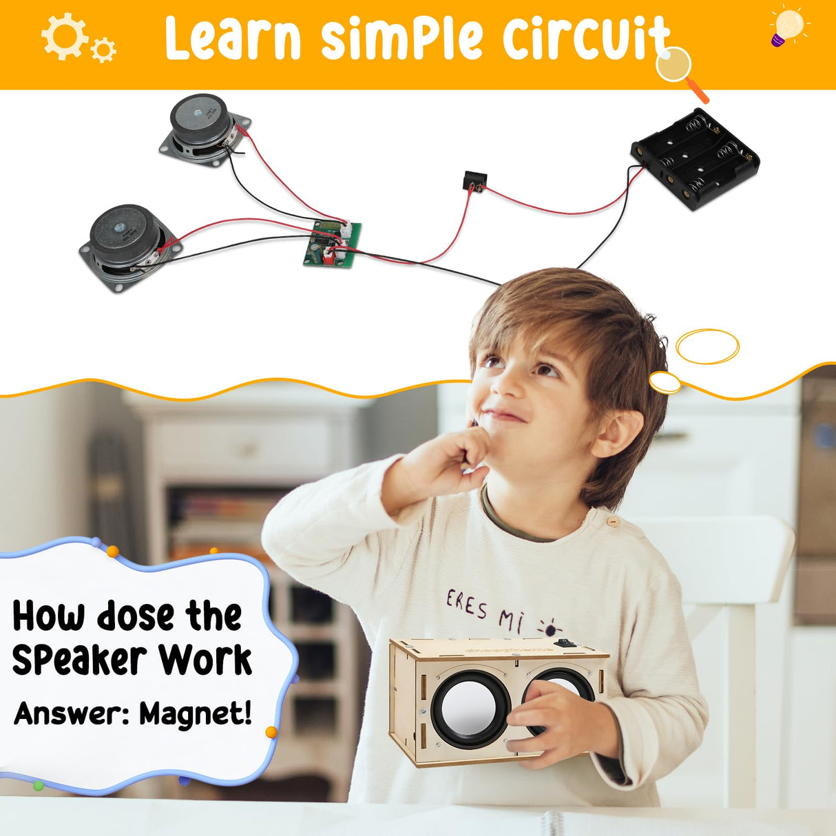 Stem Projects Toys for Boys age 8-12 12-14 Science Kit Building Own Bluetooth Speaker & FM Radio DIY Electronics Kit Science Experiments Kid 9-12 Boy Toys Birthday Gift 8 9 10 11 13 Year Old Teen Girl choopheme