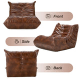 Hobestluk Bean Bag Chair Giant Bean Bag Sofa Memory Foam Bean Bag Chairs for Adults, Bean Bag Sofa Sack Faux Leather Bean Bag for Living Room Bedroom Dorm Office (Brown) Hobestluk