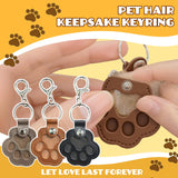 3 Pcs Dog Fur Storage Keychain, Cute Leather Paw Keychain Pet Hair Keepsake Keyring, Unique Memorial Collection Key Chain, Pet Memorial Gifts for Bag Purse Paw Charm Key Holder(Gray,Black,Brown) Treayes