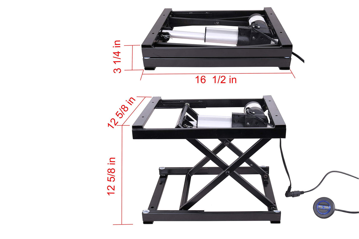 ECLV 17'' Electric Manual Control Button Dining Table Coffee Table Lift,Black,110V-240V,Working Platform Computer Desk Electronic Scissor Lift ECLV