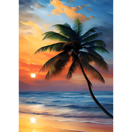 SENQAO Sunset Beach Diamond Art Kits for Adults, DIY 5D Sunset Landscape Diamond Art Kits, Landscape Paint with Diamonds Gem Art Full Round Drill Home Wall Decor 30x40cm SENQAO