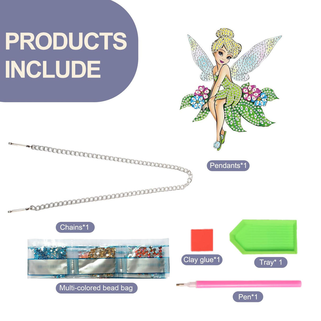 TDFERAN Diamond PaintingPendant Diamond Art Jewelry DIY Fairy Diamonds Art Decoration Kit Garden Window Pendant, Gem Art Hanging Wall Home Window Decoration Adult Digital Painting Crafts TDFERAN