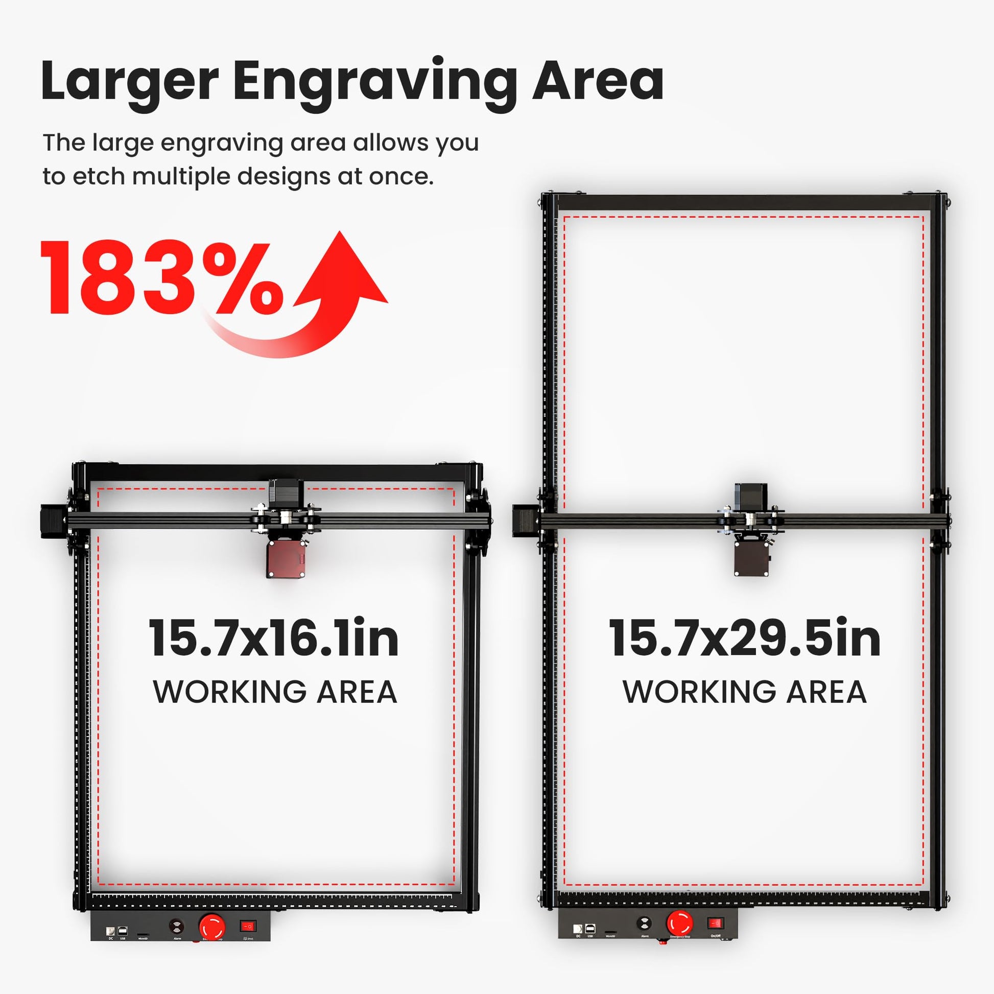 Mecpow X3 Series Y-axis Extension Kit, EX3 Laser Engraver Area Expansion Kit for 5W/10W Laser Cutter, Engraving Area is Expanded to 15.7 * 29.5"(410 * 750mm), Longer Laser Engraving and Cutti - WoodArtSupply