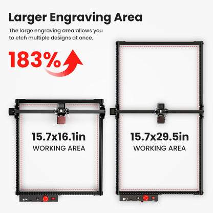 Mecpow X3 Series Y-axis Extension Kit, EX3 Laser Engraver Area Expansion Kit for 5W/10W Laser Cutter, Engraving Area is Expanded to 15.7 * 29.5"(410 * 750mm), Longer Laser Engraving and Cutti - WoodArtSupply