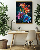 Lily Flowers Diamond Art Kits for Adults, Easy Crafts 5D Diamond Painting Dot Kit for Adult Beginners, Plant Flower DIY Round Dots Full Drill Diamonds Paintings Arts for Home Wall Decor Gifts 12X16 In Luckyrichrui