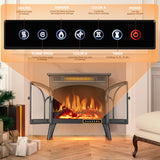 R.W.FLAME Electric Fireplace Stove Heater with Remote Control, 25" Fireplace Heater, Adjustable Brightness and Heating Mode, Overheating Safe Design,Flame Work with or Without Heat R.W.FLAME