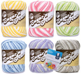Lily Sugar'n Cream 100% Cotton Yarn 6-Pack Bundle with Bella's Crafts Stitch Markers (Pastel Ombres) Bella's Crafts