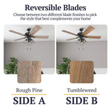 Prominence Home Lincoln Woods, 52 Inch Industrial Style LED Ceiling Fan with Light, Pull Chain, Three Mounting Options, 5 Dual Finish Blades, Reversible Motor - 50581-01 (Bronze) Prominence Home