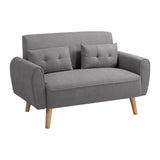 Shintenchi Small Modern Loveseat Couch Sofa, Mid Century Fabric Upholstered 2-Seat Sofa Couch Love Seats Furniture for Small Space,Living Room,Studio,Apartment with 2 Pillows,Light Grey Shintenchi