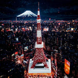Tokyo Tower 3D Metal Model Kit, DIY Assembly Puzzle, Japanese Landmark Building Replica, Red and White