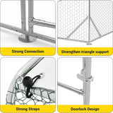 Outdoor Metal Chicken Coop & Run - 9.8x6.5FT Galvanized Steel Walk-in Poultry Cage with Waterproof Anti-UV Cover for Backyard, Garden, Farm (Chickens/Ducks/Rabbits) GAOMON