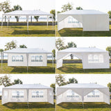 KepooMan 10' x 20' Outdoor Gazebo Canopy Waterproof Party Tent Wedding Canopy with Removable Sidewalls & Brighter Church Windows - 6 Sides KepooMan