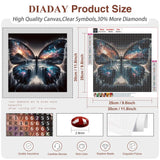 DIADAY 5D Diamond Art Kits, Cosmic Butterfly Diamond Painting Kits for Adults, Full Drill Landscape Diamond Art, DIY Round Gem Craft Arts Home Wall Decor Gift 12 x 12 Inches DIADAY