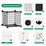 Kiivoena Wire Cube Storage Organizer, 12 Cubes Converted into 14 Cubes, Sturdy Metal Grids Storage Shelf Closet Shelving Units and Storage, Shelves for Bedroom LIvingroom Office Kiivoena