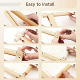 32.8 x 12 Inches Frames for Cross Stitch, Embroidery Scroll Wood Needlework Frame, Needlepoint Scroll Frame, Quilting Hoop Stand, Stitching Needlepoint Holder Tool Wooden Sewing Frame Tideme