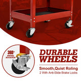 ARNOT 3 Tier Rolling 330 LBS Tool Cart on Wheels for Mechanics, Heavy Duty Tool Cart with Drawers, Perfect for Garage, Warehouse & Repair Shop, Red ARNOT