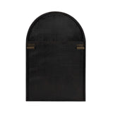 Kate and Laurel Megara Decorative Wooden Hanging Arched Wall Cabinet with Door for Open Storage; 16 x 6 x 24; Black and Natural Wood; Wooden Floating Wall Bathroom Cabinet for Above Toilet Storage Kate and Laurel