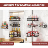 Youvip Adhesive Corner Shower Caddy with Soap Holder - Rustproof, No Drilling Shelves Wall Mounted, Organizer for Bathroom, Kitchen & Home Decor. Black, 4-Pack Youvip