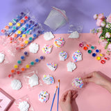 Leyndo 24 Set Unicorn Painting Kit Bulk Craft Kits DIY Paint Your Own Ceramic Figurines to Paint Unpainted Ceramic Plaster Painting Crafts for Party Favor Birthday Decorations Leyndo