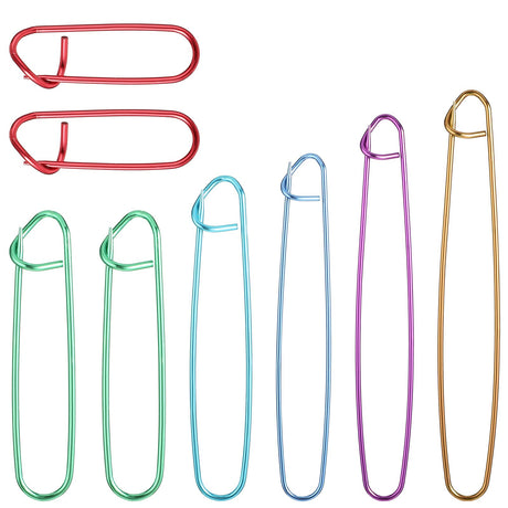 BIHUIZ 8 PCS Knitting Stitch Holder, 6 Size Aluminum Yarn Stitch Holders Stitch Markers for Crocheting Versatile Knitting Crochet Hook for Knitting Notions or Crochet BOHUIZ