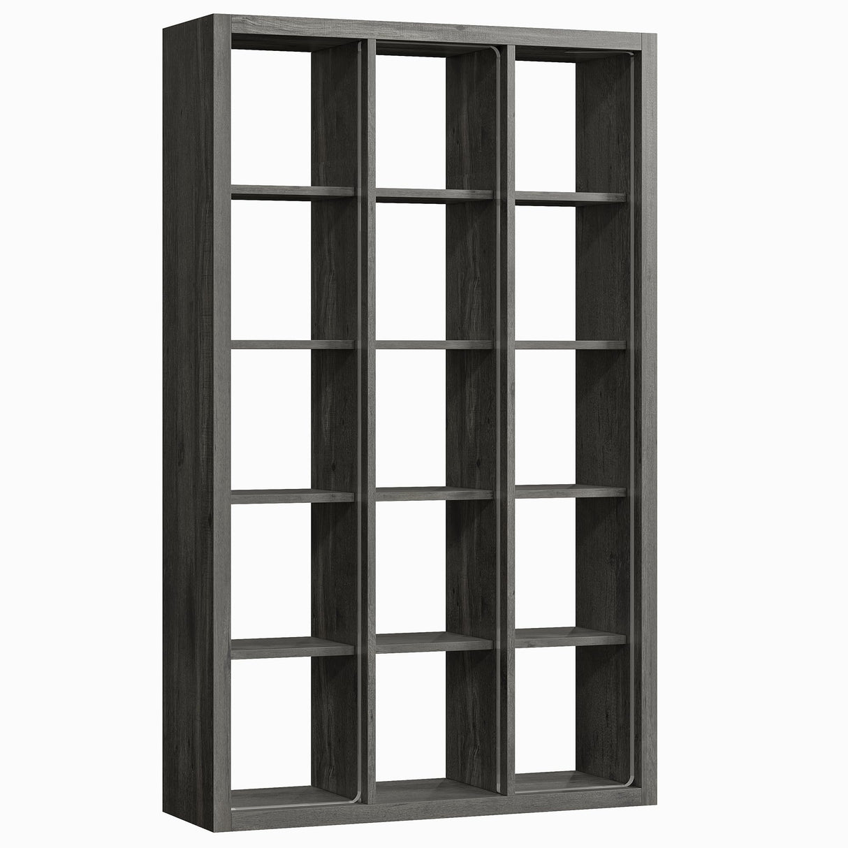 IRONCK 15 Cube Bookcase Storage Shelf Organizer with LED Lights, 5 Tier Bookshelves and Bookcases Display Shelves, Horizontally or Vertically Use, Charcoal Grey IRONCK