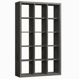 IRONCK 15 Cube Bookcase Storage Shelf Organizer with LED Lights, 5 Tier Bookshelves and Bookcases Display Shelves, Horizontally or Vertically Use, Charcoal Grey IRONCK