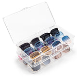 BOPai Acrylic Sunglasses Organizer with Lid, Stackable Glasses Storage Organizer - 2 Pack BOPai