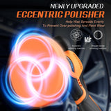 Protmex Cordless Buffer Polisher with 2 Alternative Batteries, 8 Variable Speed 2800-5500RPM Car Buffers and Polishers kit With 11 Attachments, 5IN Cordless Polisher For Car Detailing/Polishing/Waxing Protmex