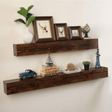 WELLAND Rustic Floating Shelf, Reclaimed Wood Wall Shelf, Fireplace Mantel Shelf Wall Mounted,Walnut Color (48" W x 6" D x 6" H) WELLAND