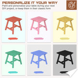 HOMEDIARY Wooden Adirondack Log Side Table, Cedar Wood Outdoor Square End Table w/Slatted Tabletop, Oversize 19.5” Indoor Outdoor Patio Side Coffee Table for Garden Patio Backyard Porch, Natural HOMEDIARY