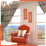 CroBlissful 2 Pcs Mid Century Modern Wall Art Wood Mid Century Elegance Decor Accents Abstract Wall Sculpture Geometric Panels for Interior Panel Art for Home Living Room(Orange) CroBlissful