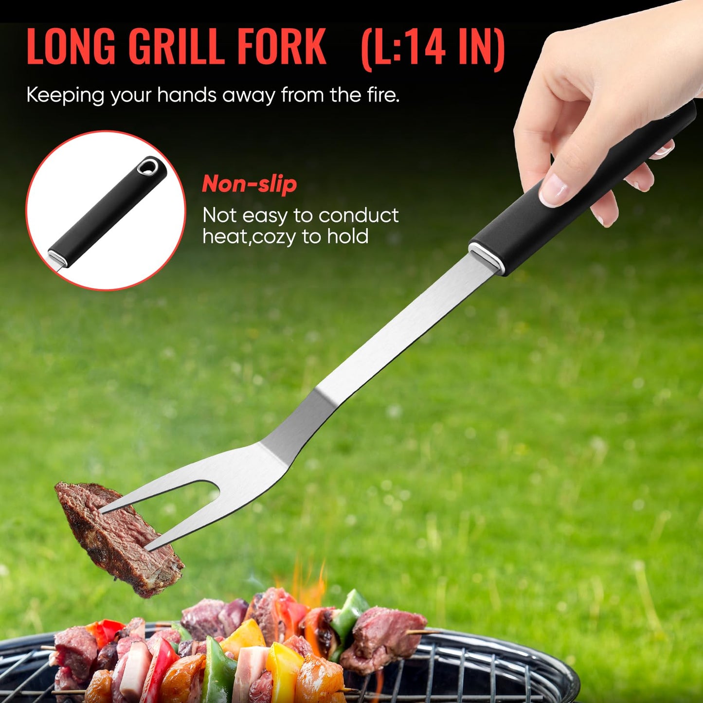 BBQ Accessories Grill Tools Set,Stainless Steel Barbecue Grill Accessories for Outdoor Grill,Barbecue Utensils Grilling Accessories Grilling Gifts for Men,Father's Day/Christmas/Thanksgiving Day