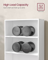 VASAGLE Bookshelf, 23.6 Inches Wide, 3-Tier Open Bookcase with Adjustable Storage Shelves, Floor Standing Unit, Cloud White ULBC163T14 VASAGLE