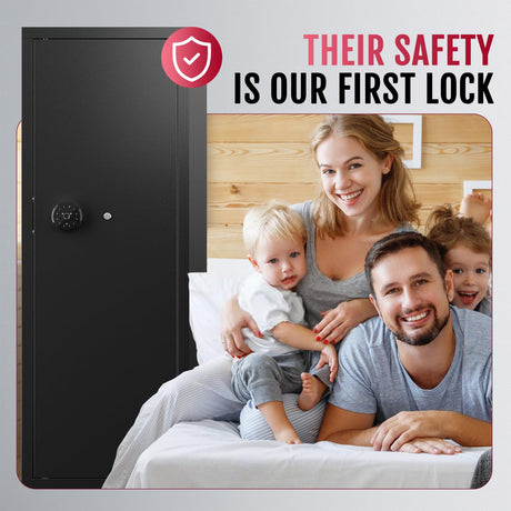 KAER 12-15 Gun Safe, Biometric Gun Safes, Rifle safe, Gun Safe for Rifles and Pistols, Gun Cabinet for Home & Hunting with Gun Racks and Removable Shelves, Suitable for AR15 KAER
