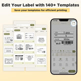 SUPVAN T50M Pro Bluetooth Label Maker Machine with Tape, Wide Waterproof Label, Versatile App with 40 Fonts and 450+ Icons, Inkless Labeler for Home, Kitchen, School, Office Organization, Black SUPVAN