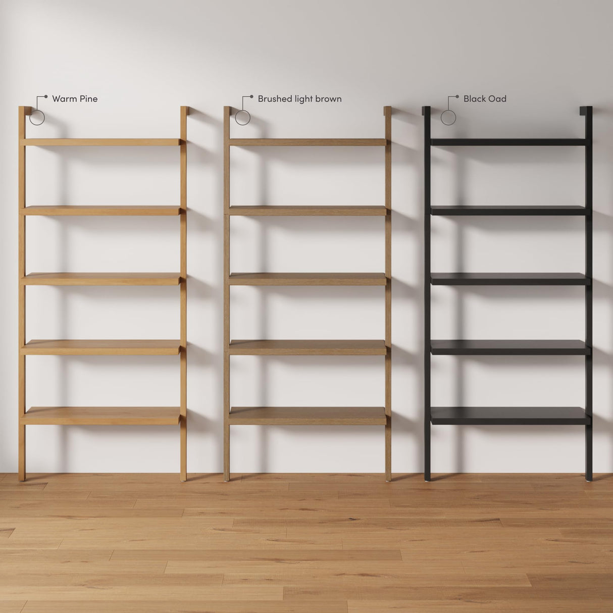 Nathan James Beacon Bohemian 5 Tier Bookshelf, Wall Mounted Bookcase, Solid Wood Bookshelf in Warm Pine Nathan James
