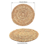Round Woven Placemats Boho Rattan Placemats 12" Braided Wicker Table Mats Farmhouse Weave Place Mats for Dining Table Kitchen Home Wedding (Set of 3) Umpiyte