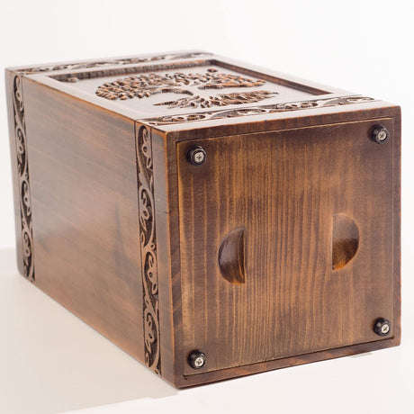 engmvwod Handmade Wooden Engraved Urn for Human Ashes 250lbs Adult Male Female Satin Bag Tree of Life Cremation urns pet dog cat Box engmvwod